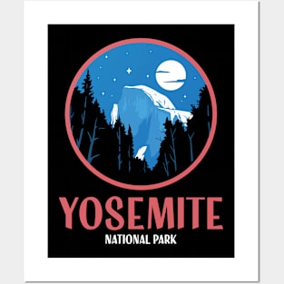 Half Dome Yosemite National Park Retro Vintage Design Gift Posters and Art